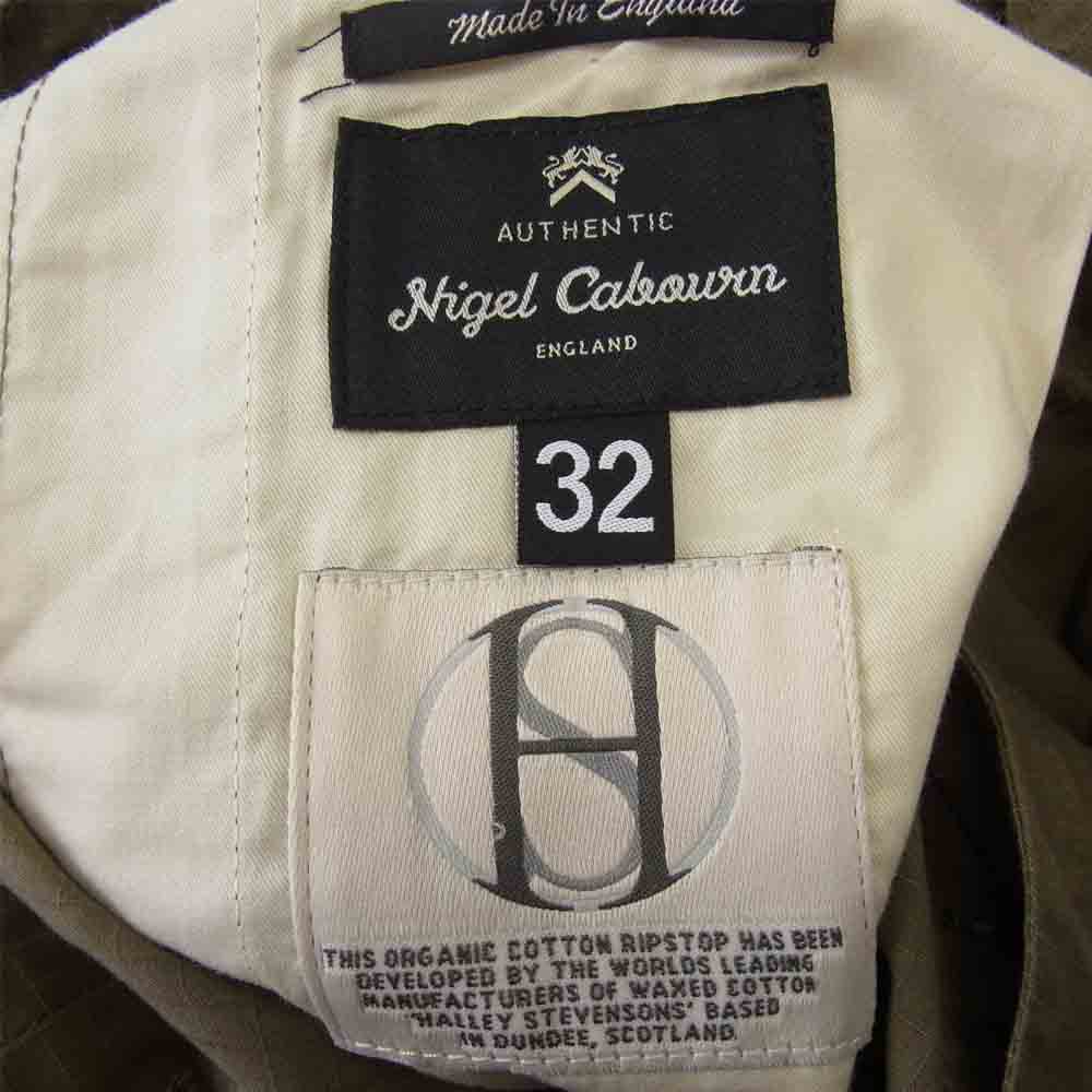 Nigel Cabourn ナイジェルケーボン 8040-11-50020 ARMY BUCKLE PANT HALLEY STEVENSON R200 RIPSTOP 2 COLORS AUTHENTIC LINE アーミー カーキ系 32【美品】【中古】