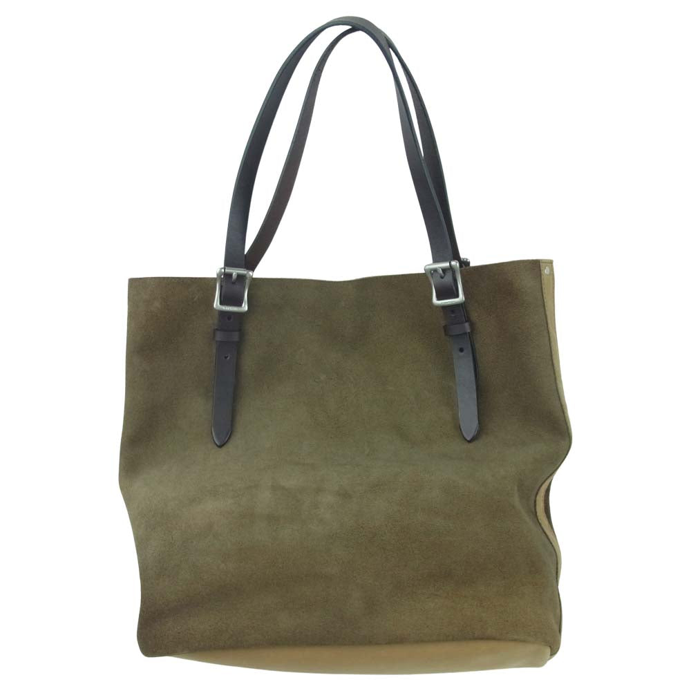 FILSON フィルソン SUEDE TOTE スエード スウェード 牛革 コットン トートバッグ USA製 カーキ系【中古】