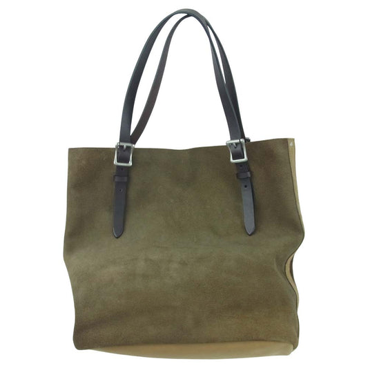 FILSON フィルソン SUEDE TOTE スエード スウェード 牛革 コットン トートバッグ USA製 カーキ系【中古】