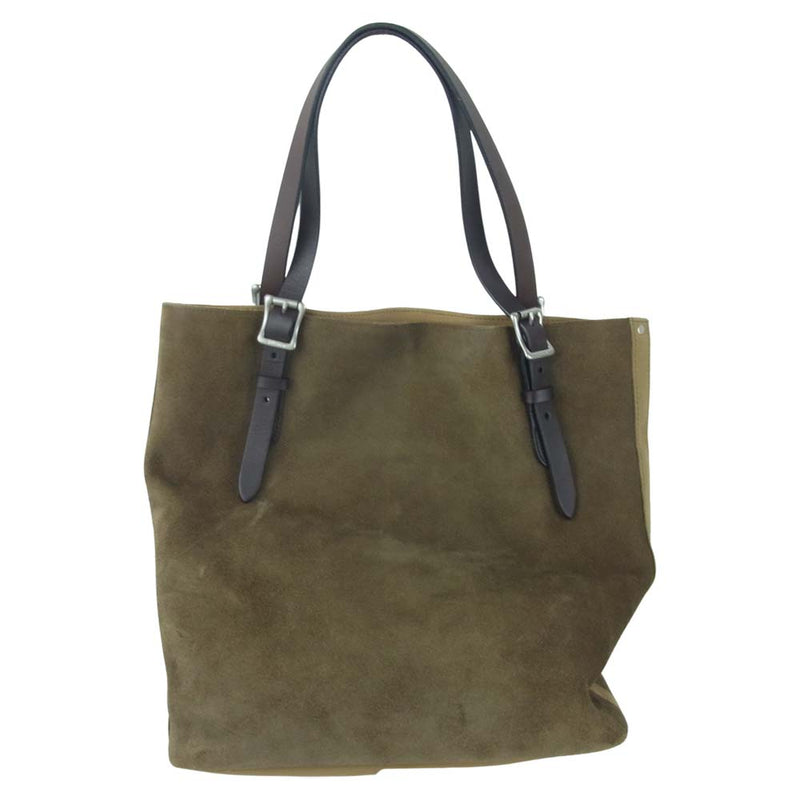 FILSON フィルソン SUEDE TOTE スエード スウェード 牛革 コットン トートバッグ USA製 カーキ系【中古】