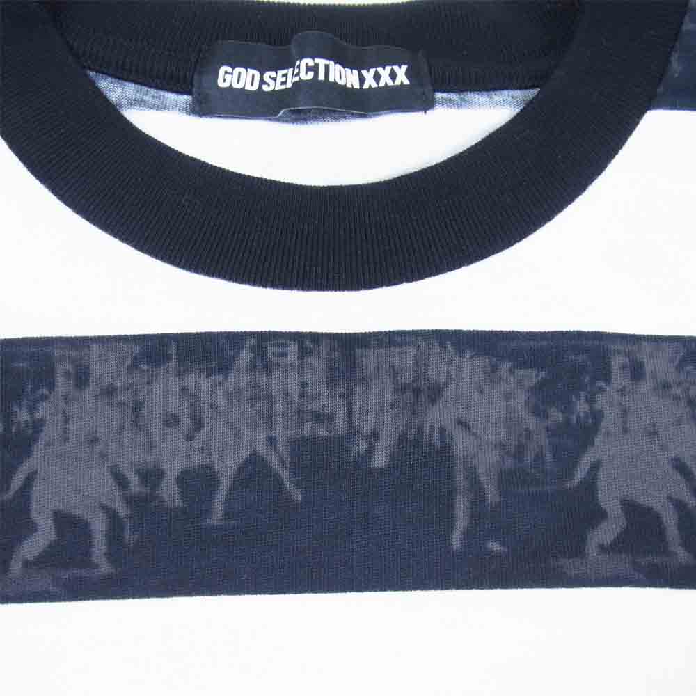 GOD SELECTION XXX ゴッドセレクション FRAGMENT ボーダー Tシャツ 半袖 コットン 白黒系 S【美品】【中古】