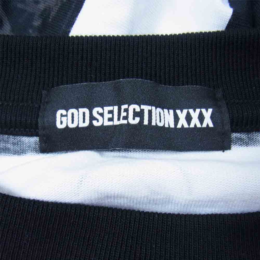 GOD SELECTION XXX ゴッドセレクション FRAGMENT ボーダー Tシャツ 半袖 コットン 白黒系 S【美品】【中古】