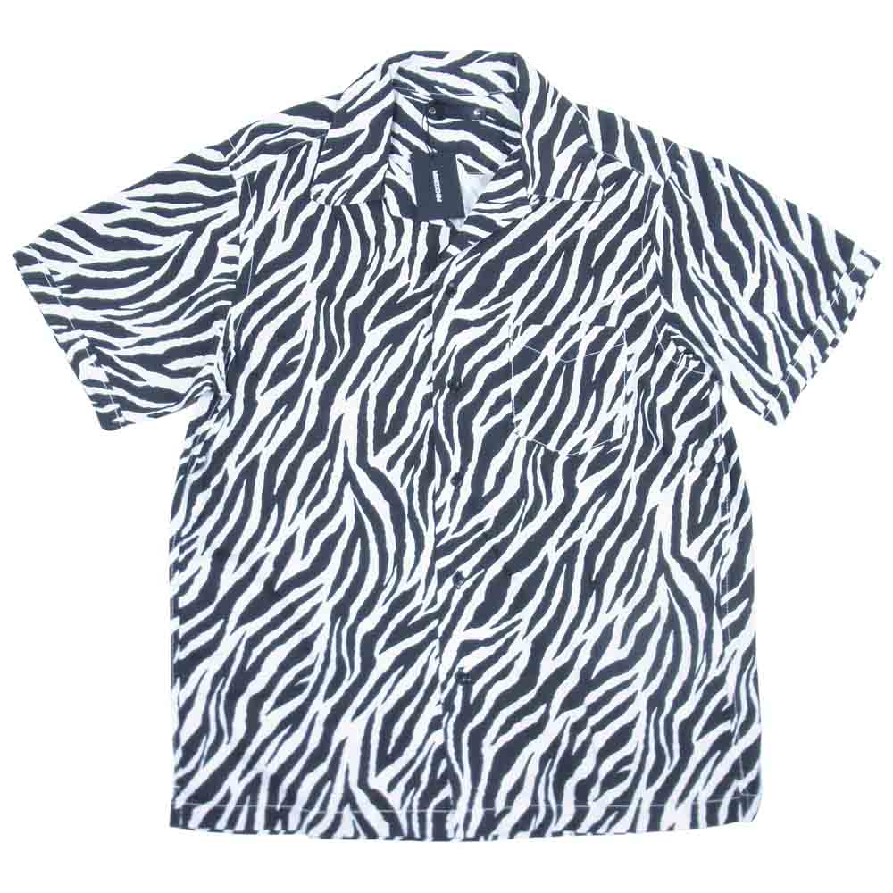 MINEDENIM マインデニム ZEEBRA DENIM SS オープンカラー シャツ ブラック系 1【新古品】【未使用】【中古】