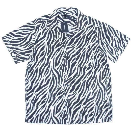 MINEDENIM マインデニム ZEEBRA DENIM SS オープンカラー シャツ ブラック系 1【新古品】【未使用】【中古】
