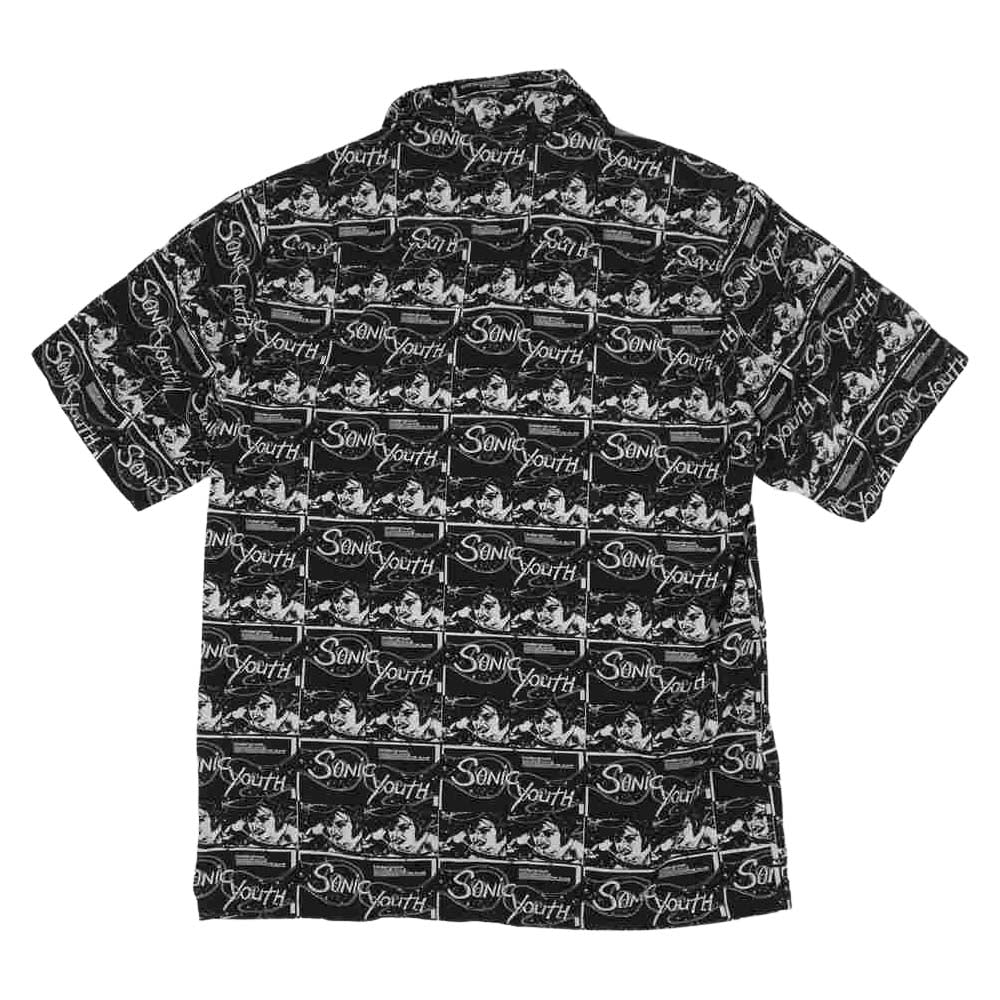 HYSTERIC GLAMOUR ヒステリックグラマー 02211AH02 SONIC YOUTH UG PATTERN 柄 オープンカラー シャツ  ブラック系 S【美品】【中古】