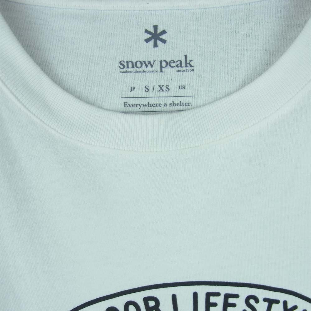snowpeak スノーピーク TS-18AU604 60th Logo Tshirt 4 60周年記念ロゴ 半袖 Tシャツ ホワイト系 S【中古】