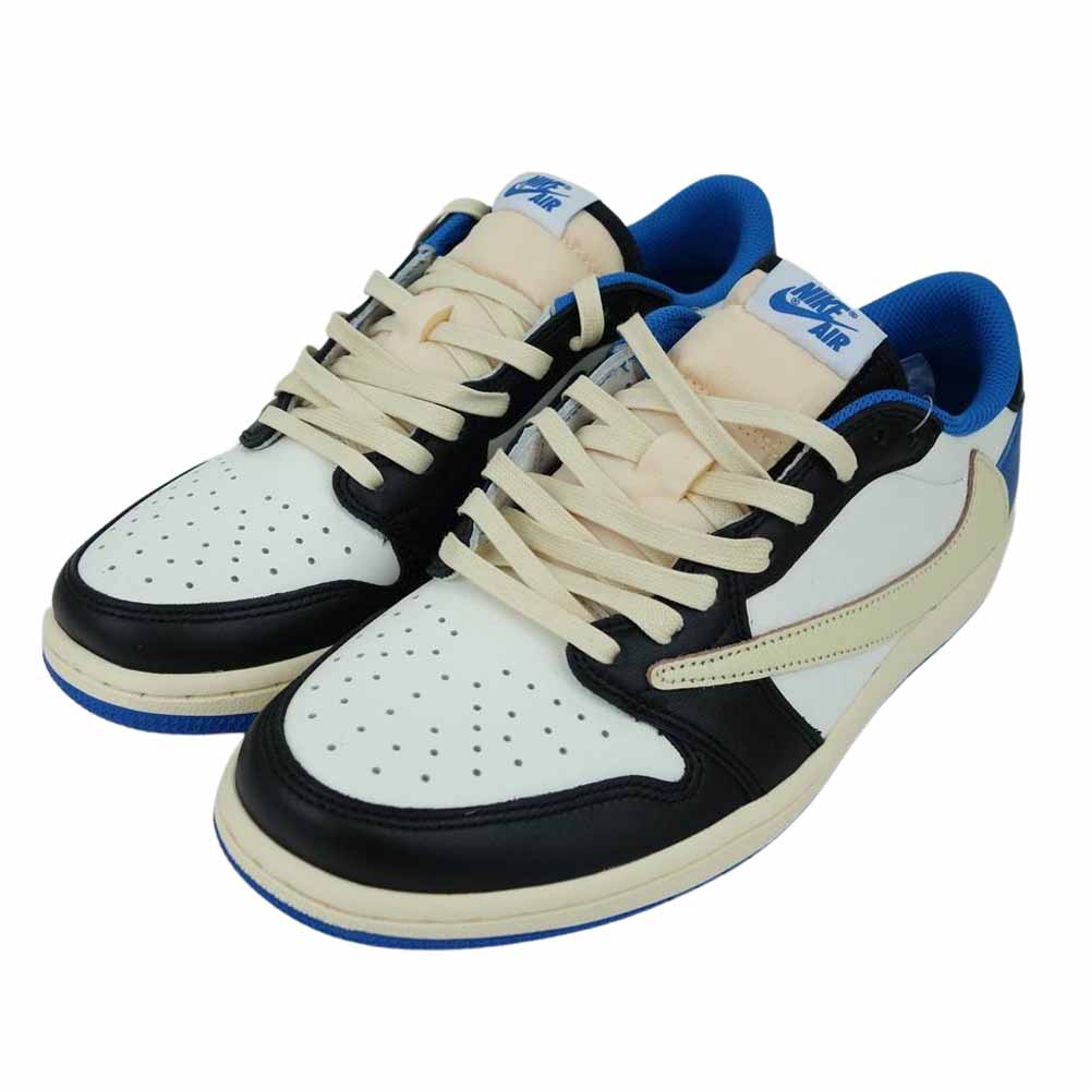 NIKE ナイキ DM7866-140 Travis Scott トラヴィススコット FRAGMENT フラグメント AIR JORDAN 1 LOW OG MILITARY BLUE 白×青×黒系 27cm【新古品】【未使用】【中古】