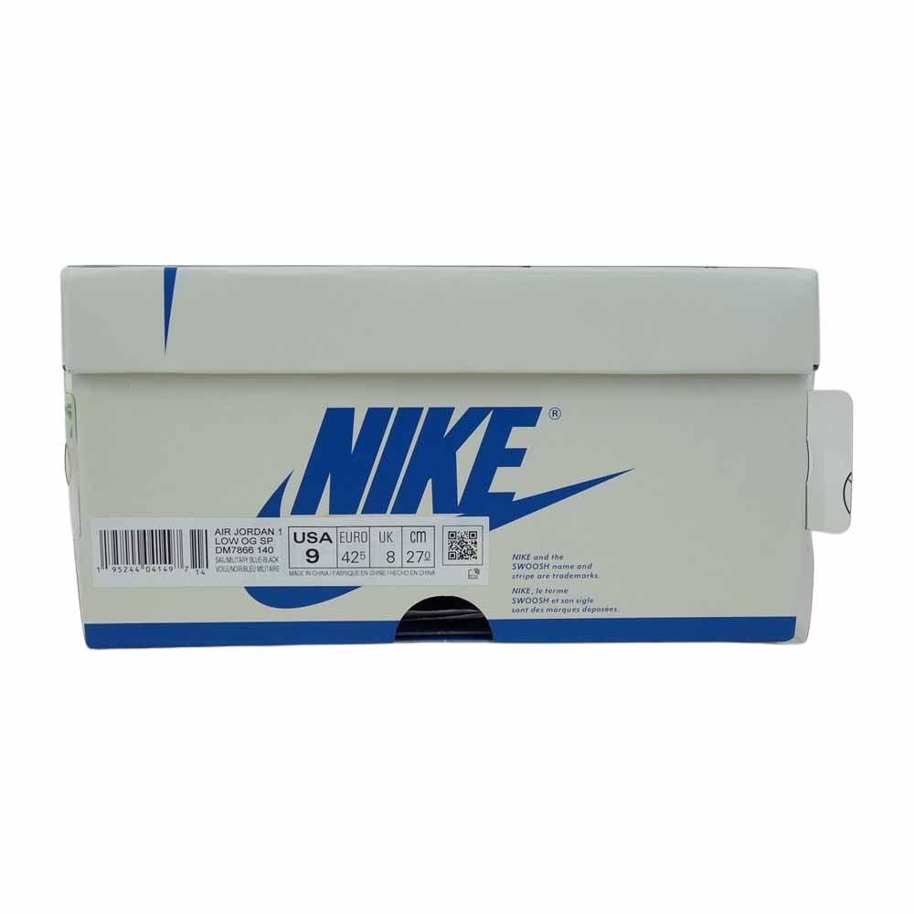 NIKE ナイキ DM7866-140 Travis Scott トラヴィススコット FRAGMENT フラグメント AIR JORDAN 1 LOW OG MILITARY BLUE 白×青×黒系 27cm【新古品】【未使用】【中古】