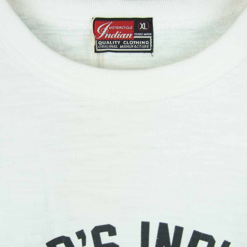 INDIAN MOTOCYCLE インディアン モトサイクル IM78746 BOBS INDIAN PRINT T SHIRT プリント 半袖 Tシャツ ホワイト系 XL【新古品】【未使用】【中古】