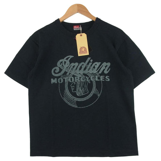 INDIAN MOTOCYCLE インディアン モトサイクル IM78745 INDIAN HEAD PRINT T SHIRT プリント 半袖 Tシャツ ブラック系 L【新古品】【未使用】【中古】