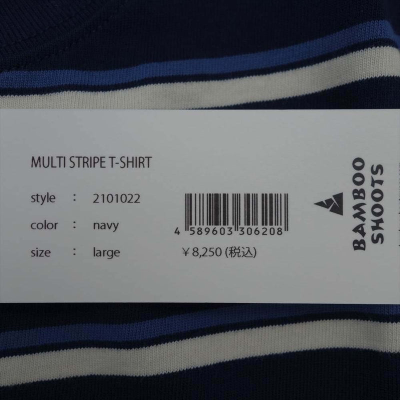 バンブーシュート 2101022 MULTI STRIPE TEE SHIRT マルチストライプ ネイビー系 L【新古品】【未使用】【中古】