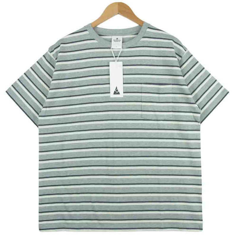 バンブーシュート 2101022 MULTI STRIPE TEE SHIRT マルチストライプ 半袖 Tシャツ グレー系 L【新古品】【未使用】【中古】