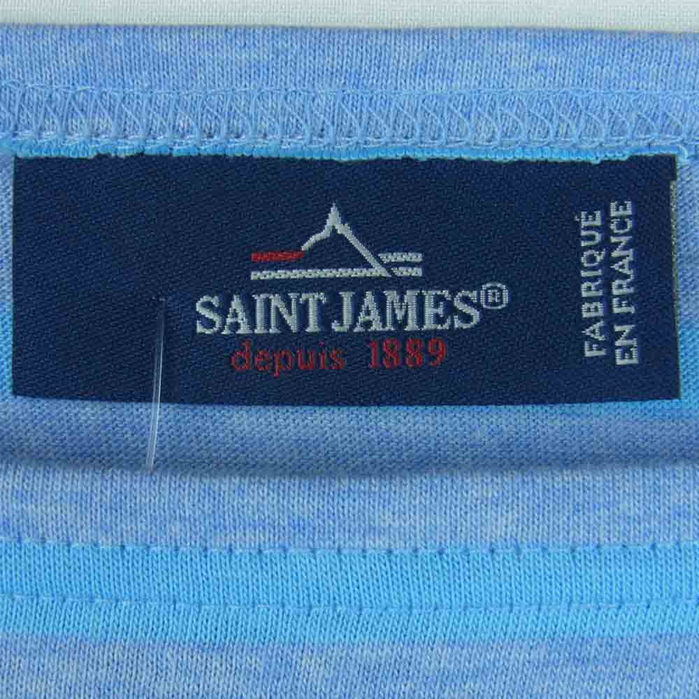 SAINT JAMES セントジェームス PIRIAC A DIVERS ピリアック ボートネック 半袖 Tシャツ ライトブルー系 5【新古品】【未使用】【中古】