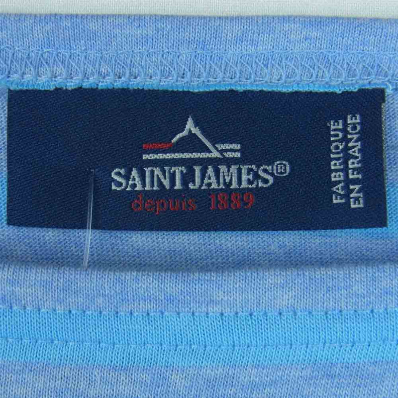 SAINT JAMES セントジェームス PIRIAC A DIVERS ピリアック ボートネック 半袖 Tシャツ ライトブルー系 5【新古品】【未使用】【中古】