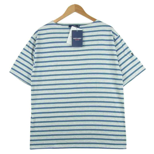 SAINT JAMES セントジェームス PIRIAC A DIVERS ピリアック ボートネック 半袖 Tシャツ グレー系 ブルー系 6【新古品】【未使用】【中古】