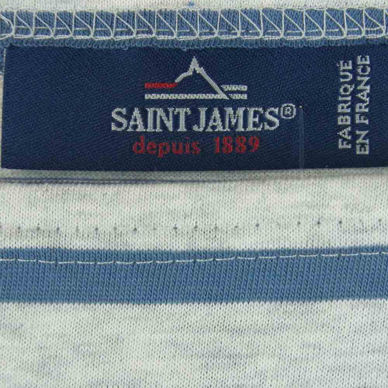 SAINT JAMES セントジェームス PIRIAC A DIVERS ピリアック ボートネック 半袖 Tシャツ グレー系 ブルー系 6【新古品】【未使用】【中古】