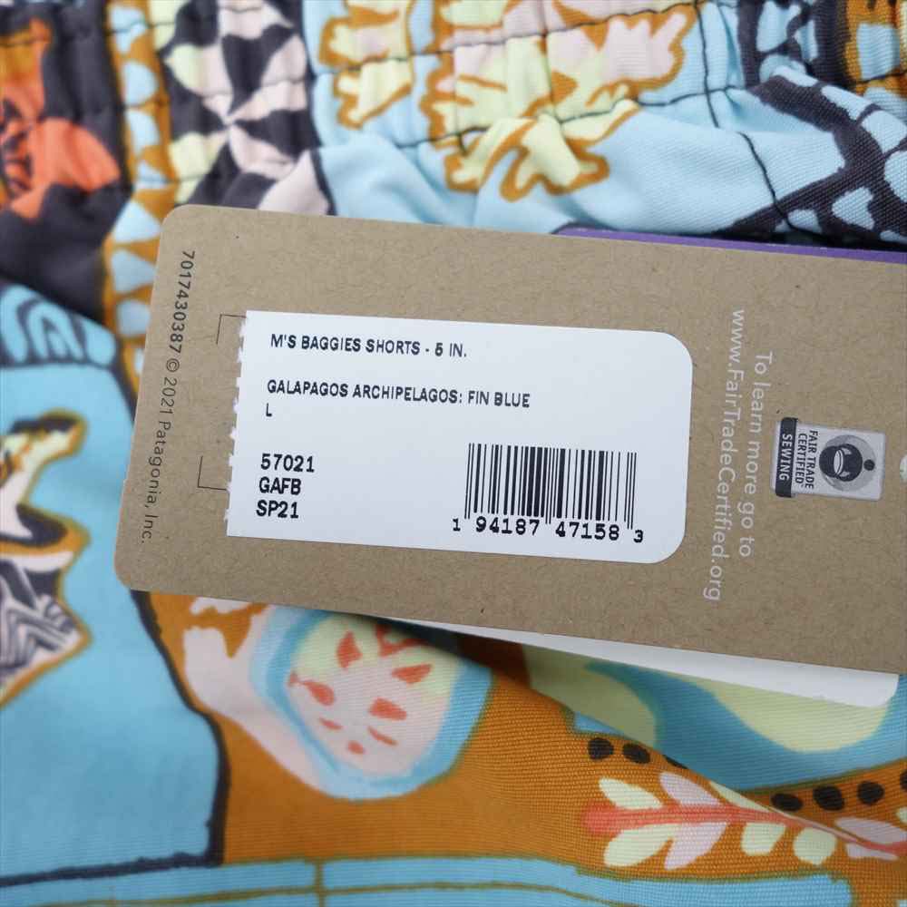patagonia パタゴニア 21SS 57021 Baggies Shorts 5 バギーズ ショーツ 5インチ GALAPAGOS ARCHIPELAGOS FIN BLUE マルチカラー系 L【新古品】【未使用】【中古】