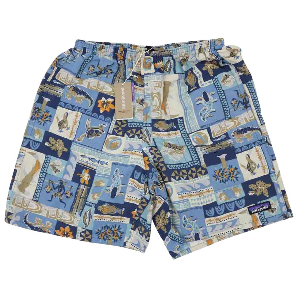 patagonia パタゴニア 21SS 58034 Baggies Shorts 7 バギーズ ショーツ 7インチ Galapagos Archipelagos Pigeon Blue マルチカラー系 S【新古品】【未使用】【中古】