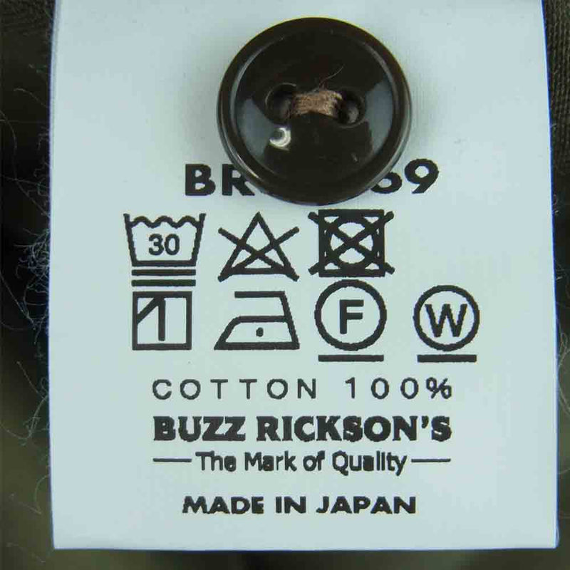 Buzz Rickson's バズリクソンズ 21SS BR38669 ヘリンボーン ステンシルプリント ミリタリー 半袖 シャツ カーキ系 XXL【新古品】【未使用】【中古】