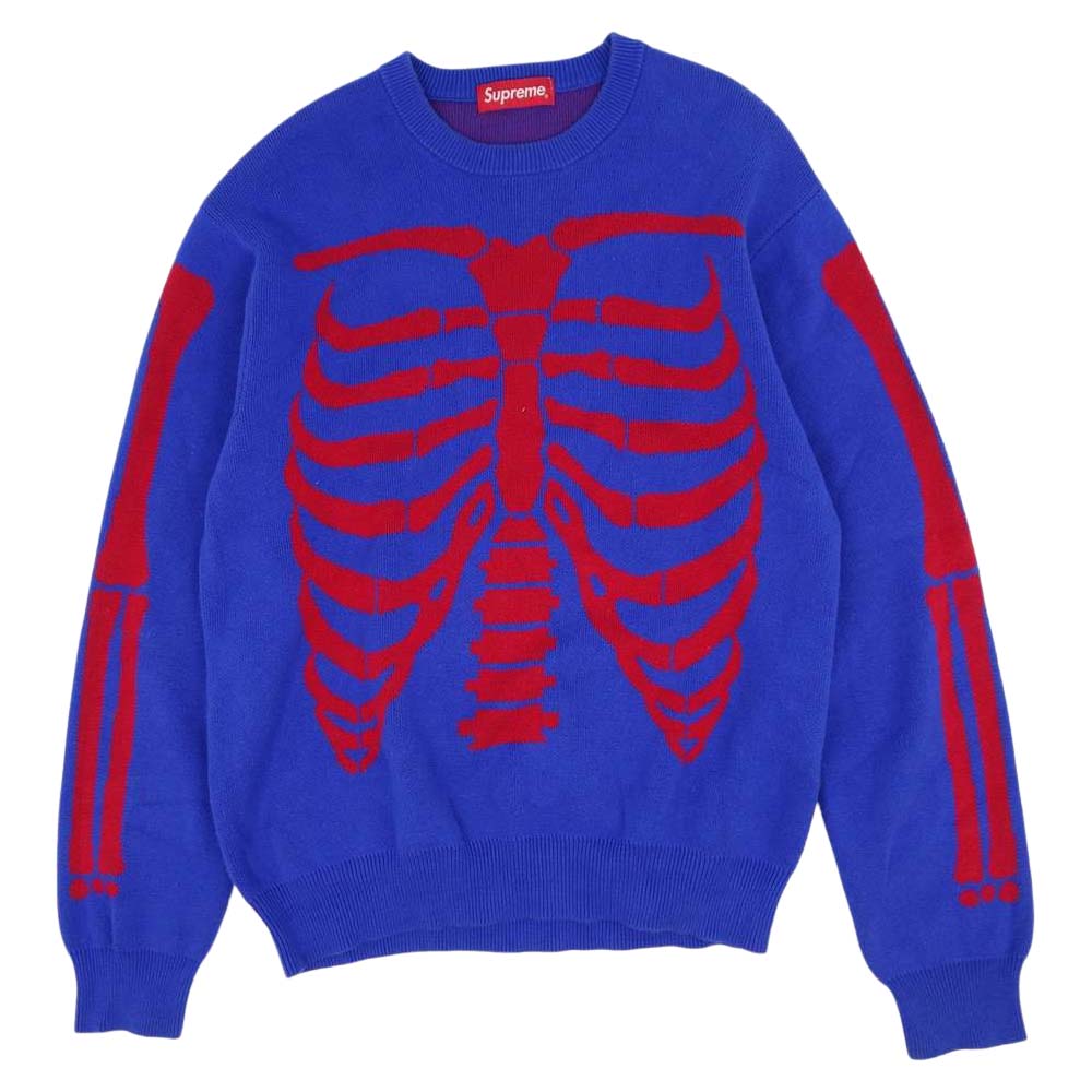 Supreme シュプリーム 17SS Bones Sweater ボーン クルーザー セーター ブルー系【中古】