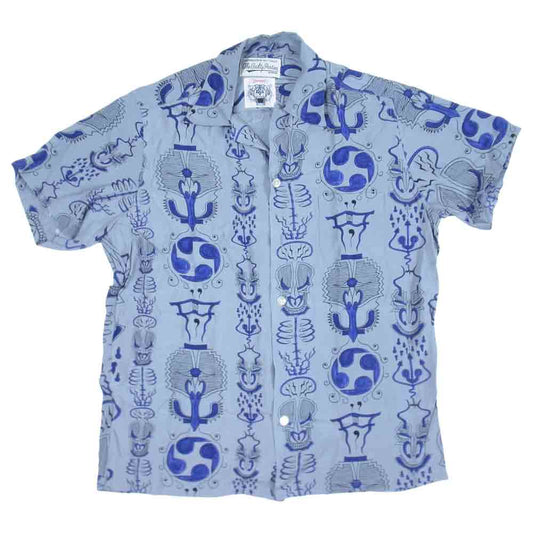 WACKO MARIA ワコマリア ウルフズヘッド WOLF’S HEAD WOLF'SHEAD-WM-HI01 S/S HAWAIIAN SHIRT ハワイアン シャツ グレー系 M【中古】