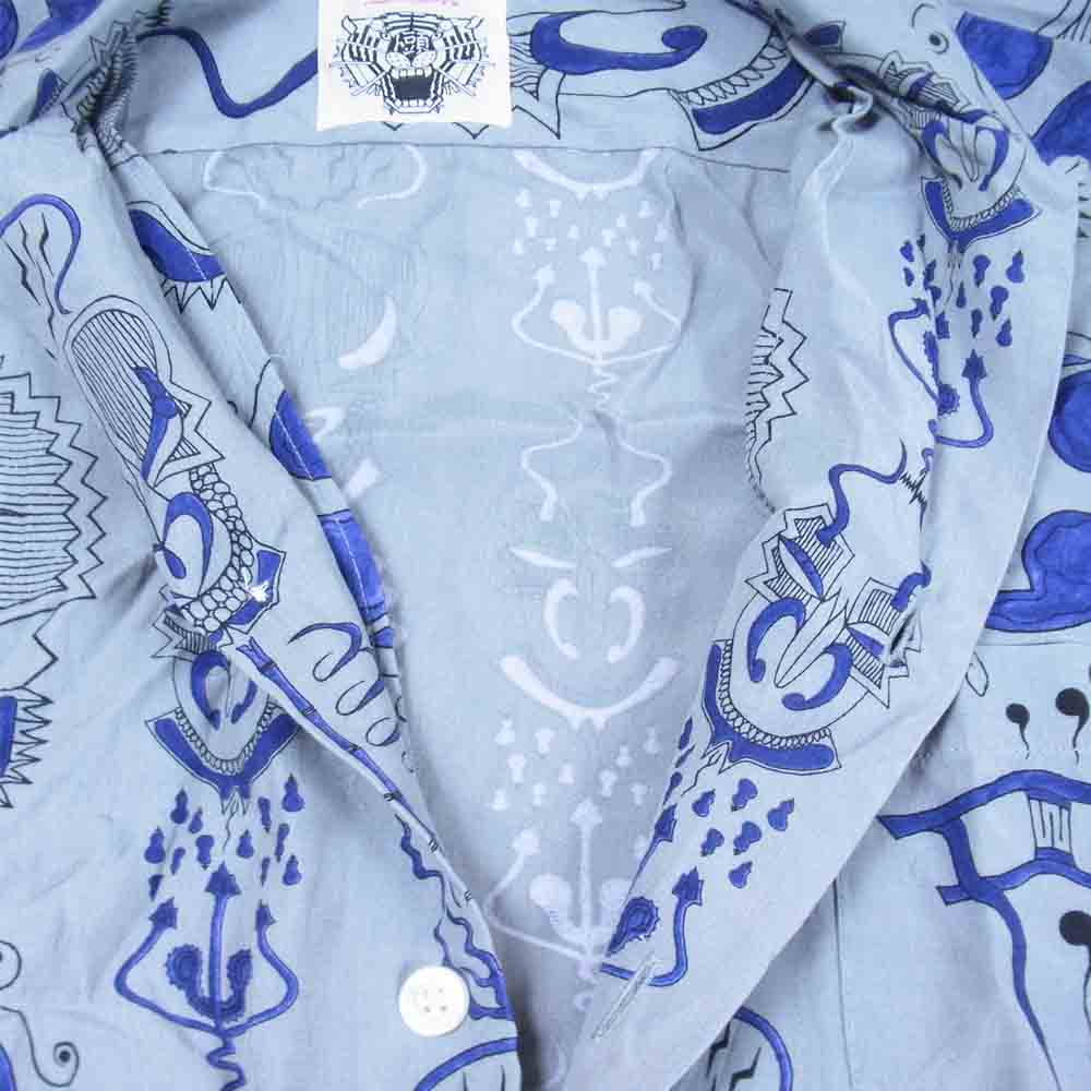WACKO MARIA ワコマリア ウルフズヘッド WOLF’S HEAD WOLF'SHEAD-WM-HI01 S/S HAWAIIAN SHIRT ハワイアン シャツ グレー系 M【中古】