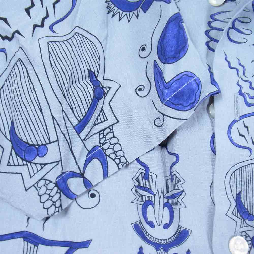 WACKO MARIA ワコマリア ウルフズヘッド WOLF’S HEAD WOLF'SHEAD-WM-HI01 S/S HAWAIIAN SHIRT ハワイアン シャツ グレー系 M【中古】