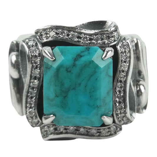 Justin Davis ジャスティンデイビス SRJ503 GLAM リング TURQUOISE ターコイズ DO.27 シルバー925 シルバー系 ターコイズ系 12号【中古】
