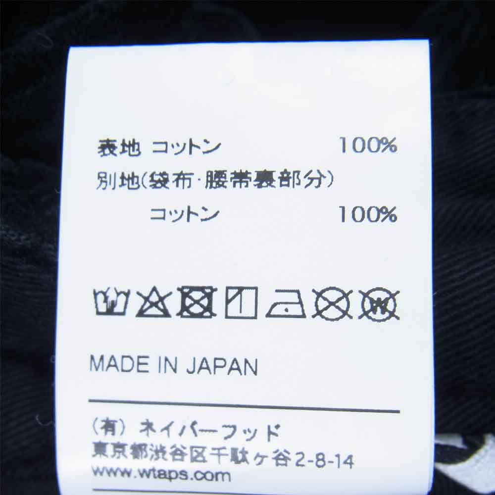 WTAPS ダブルタップス 19Aw 192tqdt-ptm03 TROUSERS. COTTON. CORDUROY コーデュロイ トラウザーズ ブラック系 1【美品】【中古】