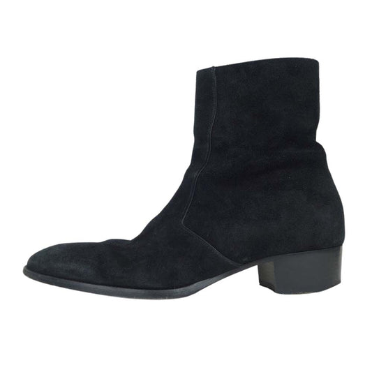 SAINT LAURENT サンローラン 553621 WYATT 40 ZIP BOOT ジップ ワイアット ブーツ ブラック系 43【中古】