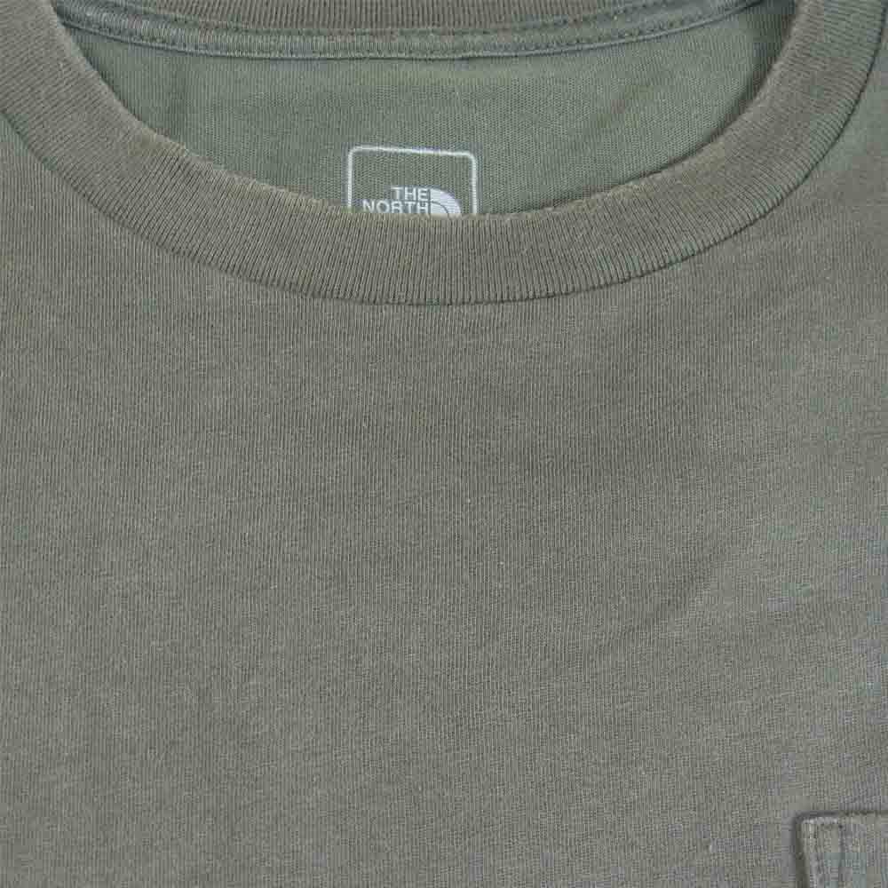 THE NORTH FACE ノースフェイス NT31903X 国内正規品 ロゴ 刺繍 ポケット Tシャツ カーキ系 XL【中古】