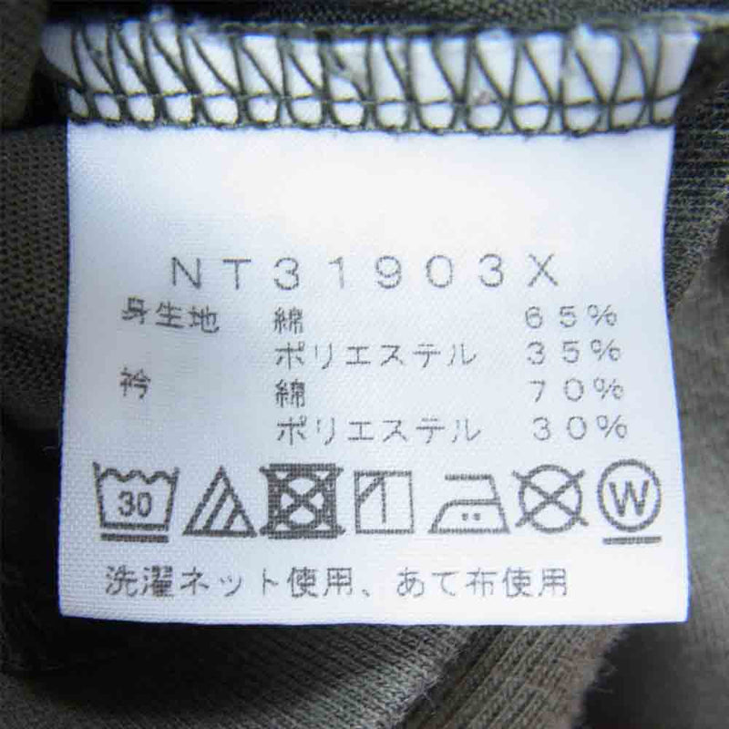 THE NORTH FACE ノースフェイス NT31903X 国内正規品 ロゴ 刺繍 ポケット Tシャツ カーキ系 XL【中古】