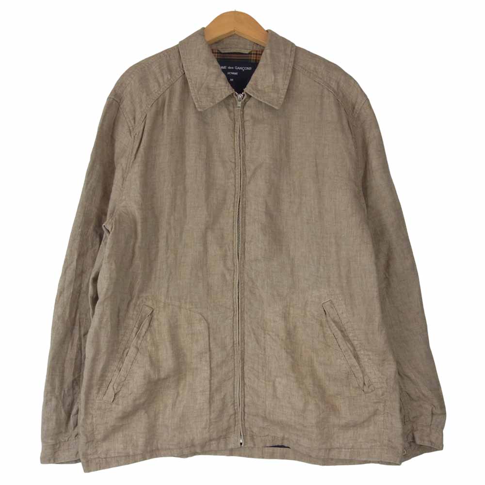 COMME des GARCONS コムデギャルソン 21SS HG-J028 HOMME リネン トップ クロス ジャケット ブラウン系 M【中古】