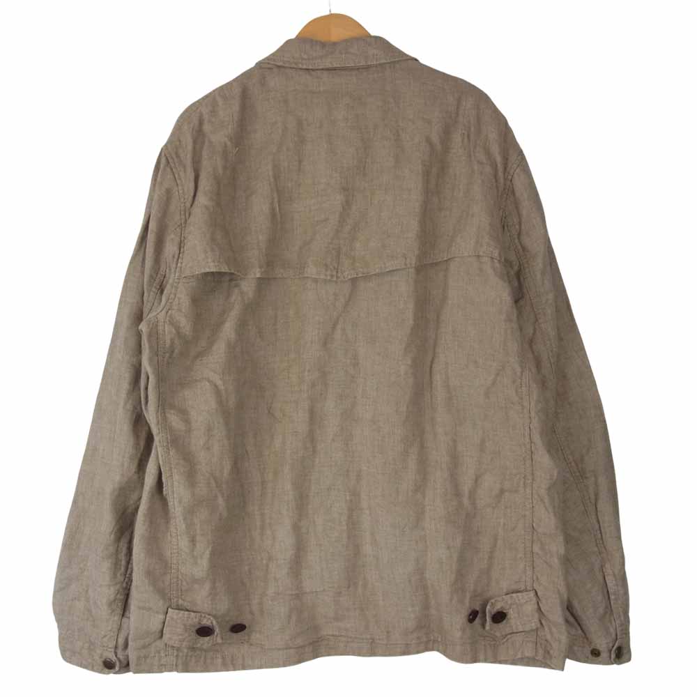 COMME des GARCONS コムデギャルソン 21SS HG-J028 HOMME リネン トップ クロス ジャケット ブラウン系 M【中古】