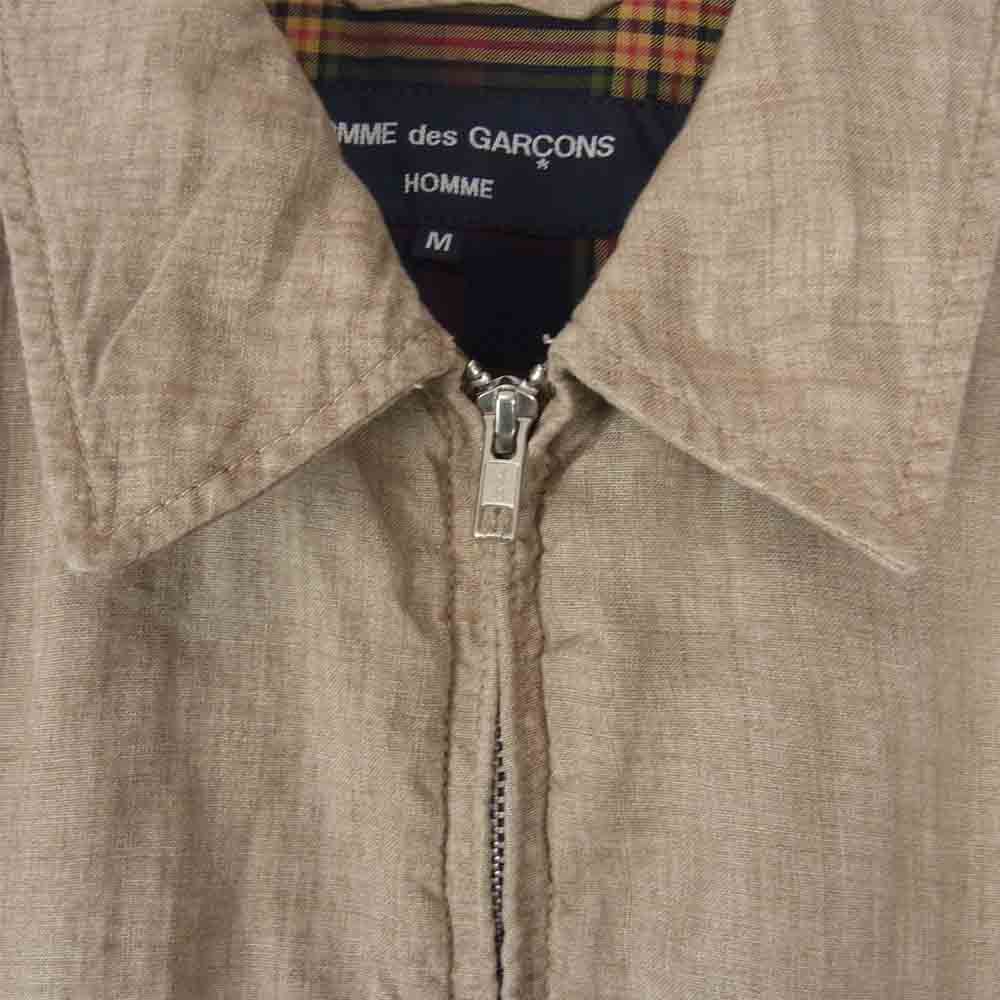 COMME des GARCONS コムデギャルソン 21SS HG-J028 HOMME リネン トップ クロス ジャケット ブラウン系 M【中古】