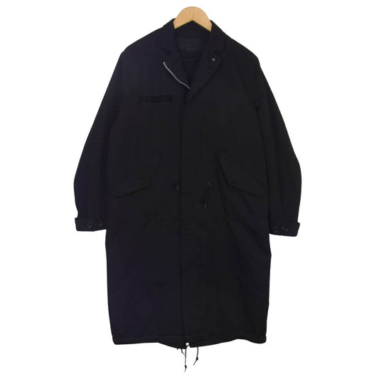 COMME des GARCONS コムデギャルソン HG-C001 HOMME ポリエステル 縮絨 モッズ コート ブラック系 M【中古】