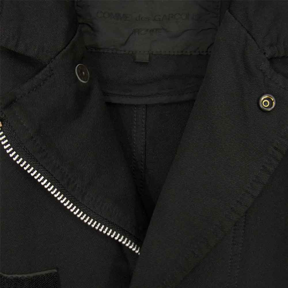 COMME des GARCONS コムデギャルソン HG-C001 HOMME ポリエステル 縮絨 モッズ コート ブラック系 M【中古】