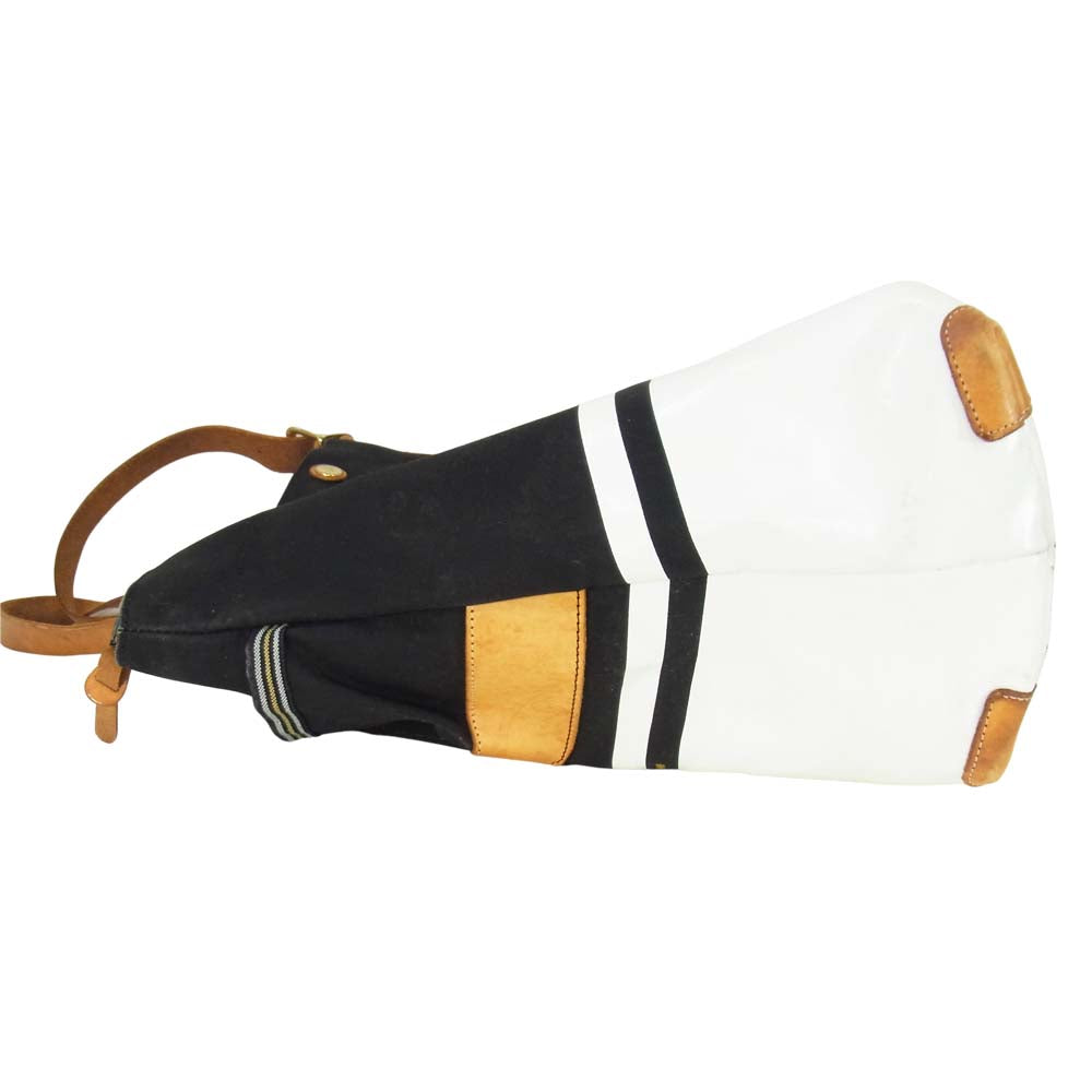 MASTERPIECE マスターピース レザー ハンドル キャンバス トート バッグ ブラック系【中古】