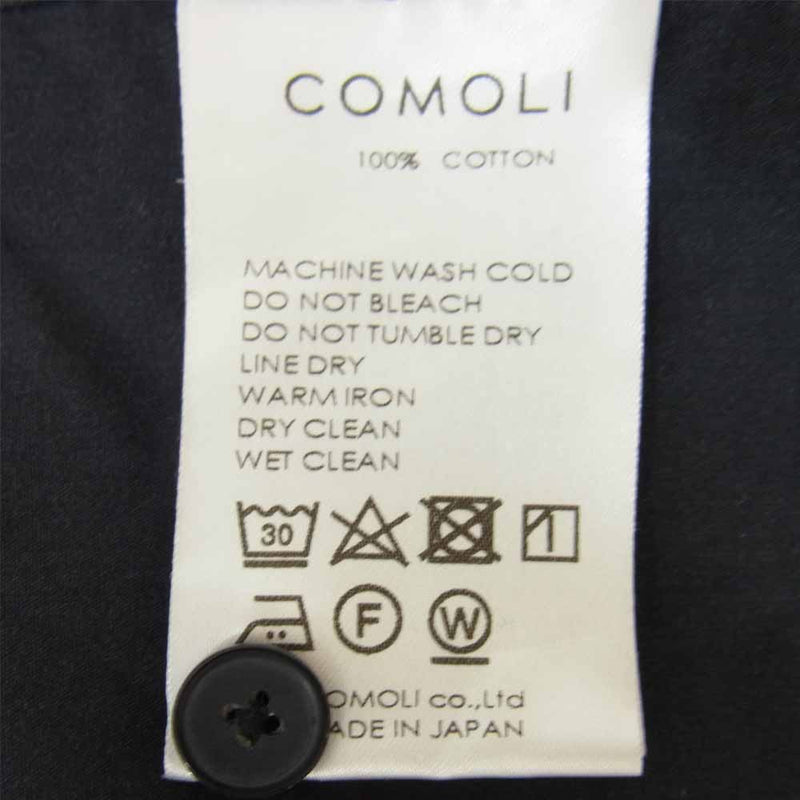 COMOLI コモリ 18SS M01-02001 broad collar shirt ブロード カラー コモリシャツ ダークネイビー系 2【中古】