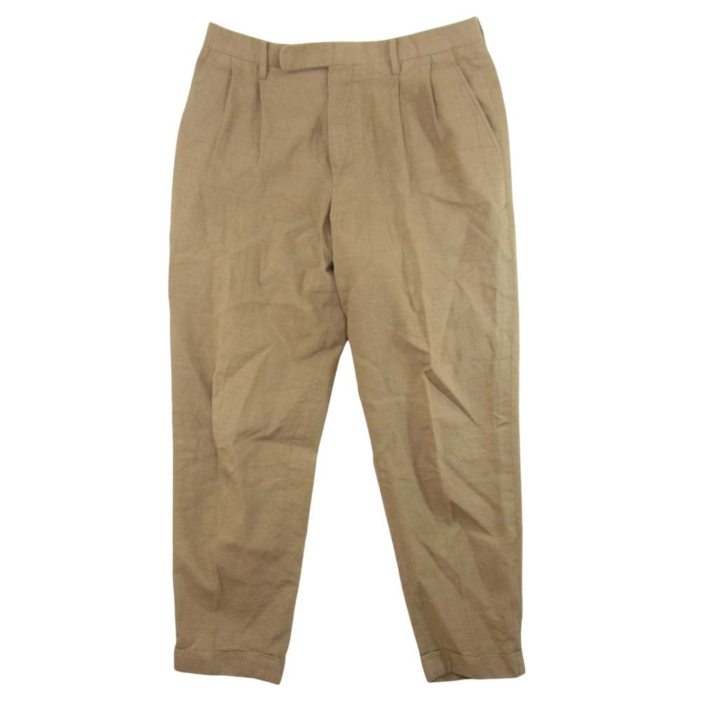 COMOLI コモリ I01-03001 リネン ウール 2タック パンツ ベージュ系 2【中古】