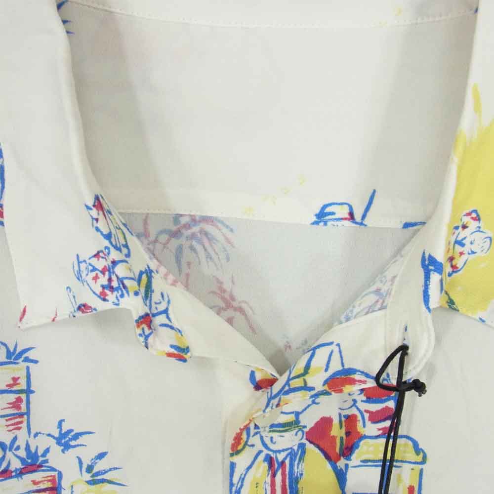 PORTER CLASSIC ポータークラシック 20-051-610-0007-1-0 HAWAIAN HISTORY ALOHA SHI ハワイアン ヒストリー アロハ シャツ ホワイト系 L【新古品】【未使用】【中古】