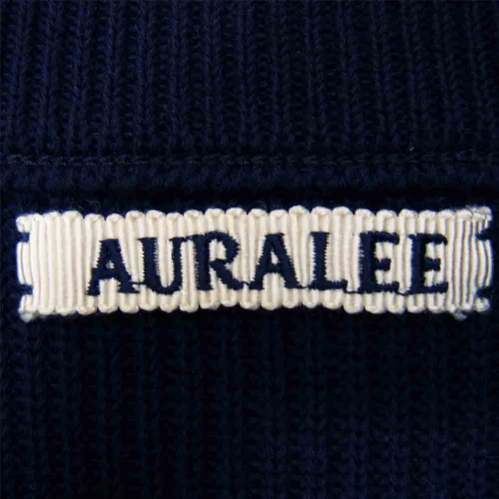 AURALEE オーラリー A6SC02TR ジップアップニット ドライバーズニット ネイビー系 4【中古】
