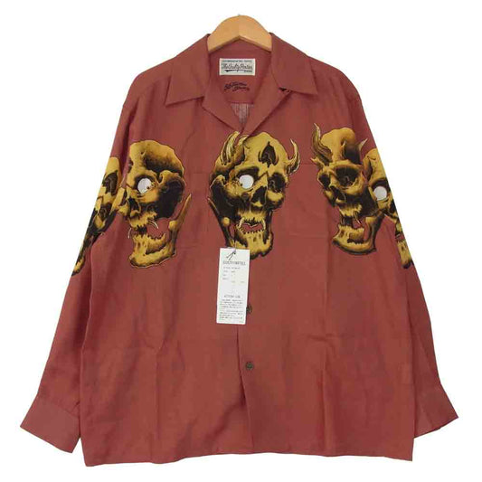 WACKO MARIA ワコマリア 56 TATTOO STUDIO HAWAIIAN SHIRT 開襟 シャツ ブラウン系 S【新古品】【未使用】【中古】