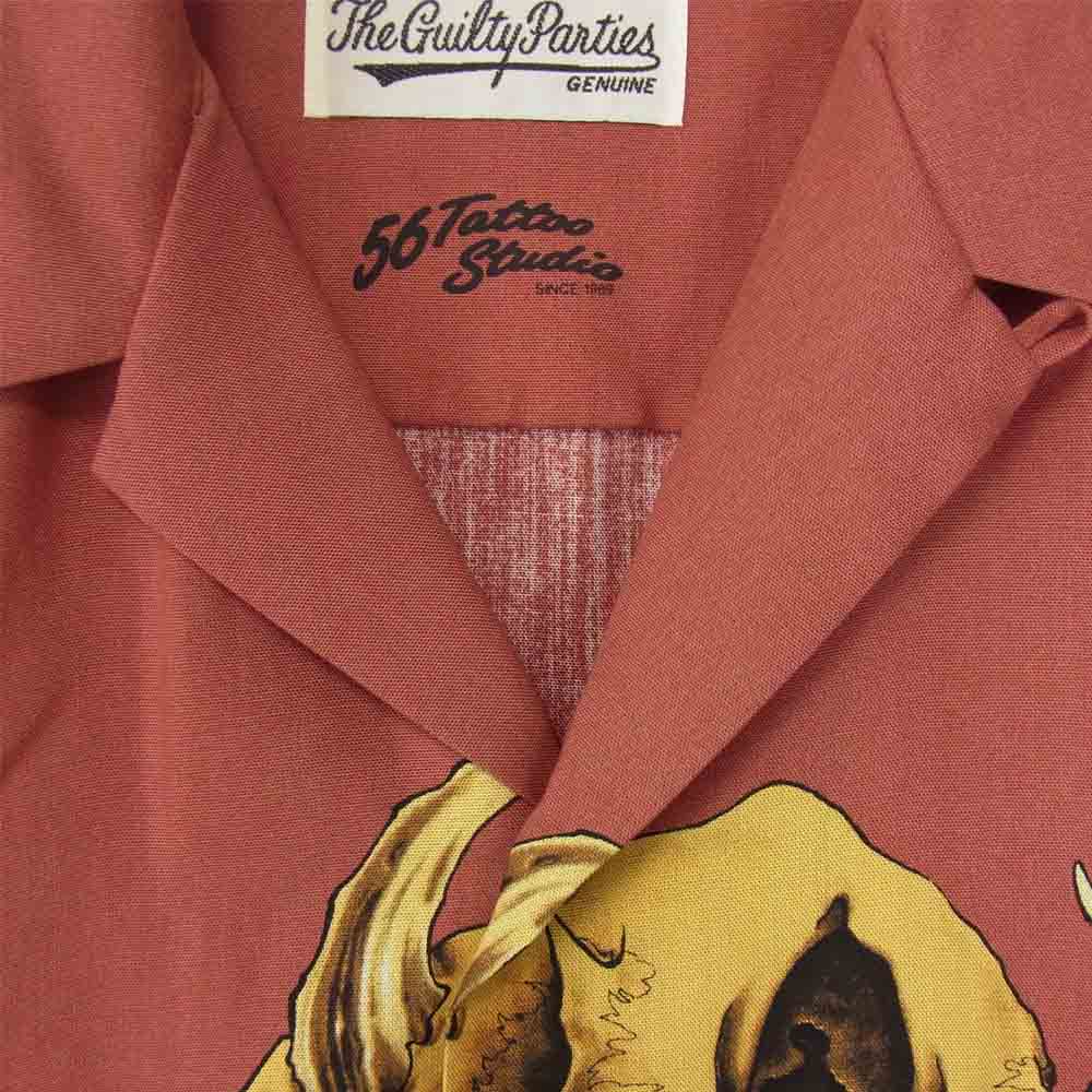 WACKO MARIA ワコマリア 56 TATTOO STUDIO HAWAIIAN SHIRT 開襟 シャツ ブラウン系 S【新古品】【未使用】【中古】