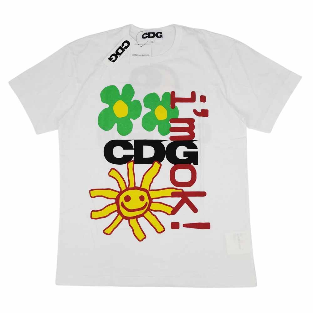 COMME des GARCONS コムデギャルソン 21SS SG-T002 × カクタス プラント フリー マーケット CACTUS PLANT FLEA MARKET T-SHIRT Tシャツ ホワイト系 XL【新古品】【未使用】【中古】