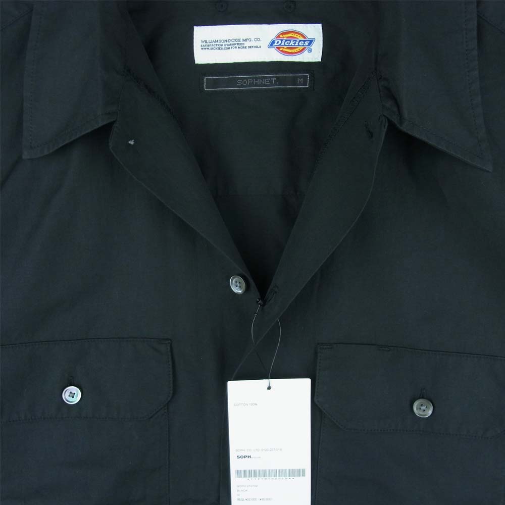 SOPHNET. ソフネット SOPH-210102 ディッキーズ DICKIES BAGGY CHAMBRAY WORK SHIRT バギー シャンブレー ワーク 半袖 シャツ ブラック系 M【新古品】【未使用】【中古】