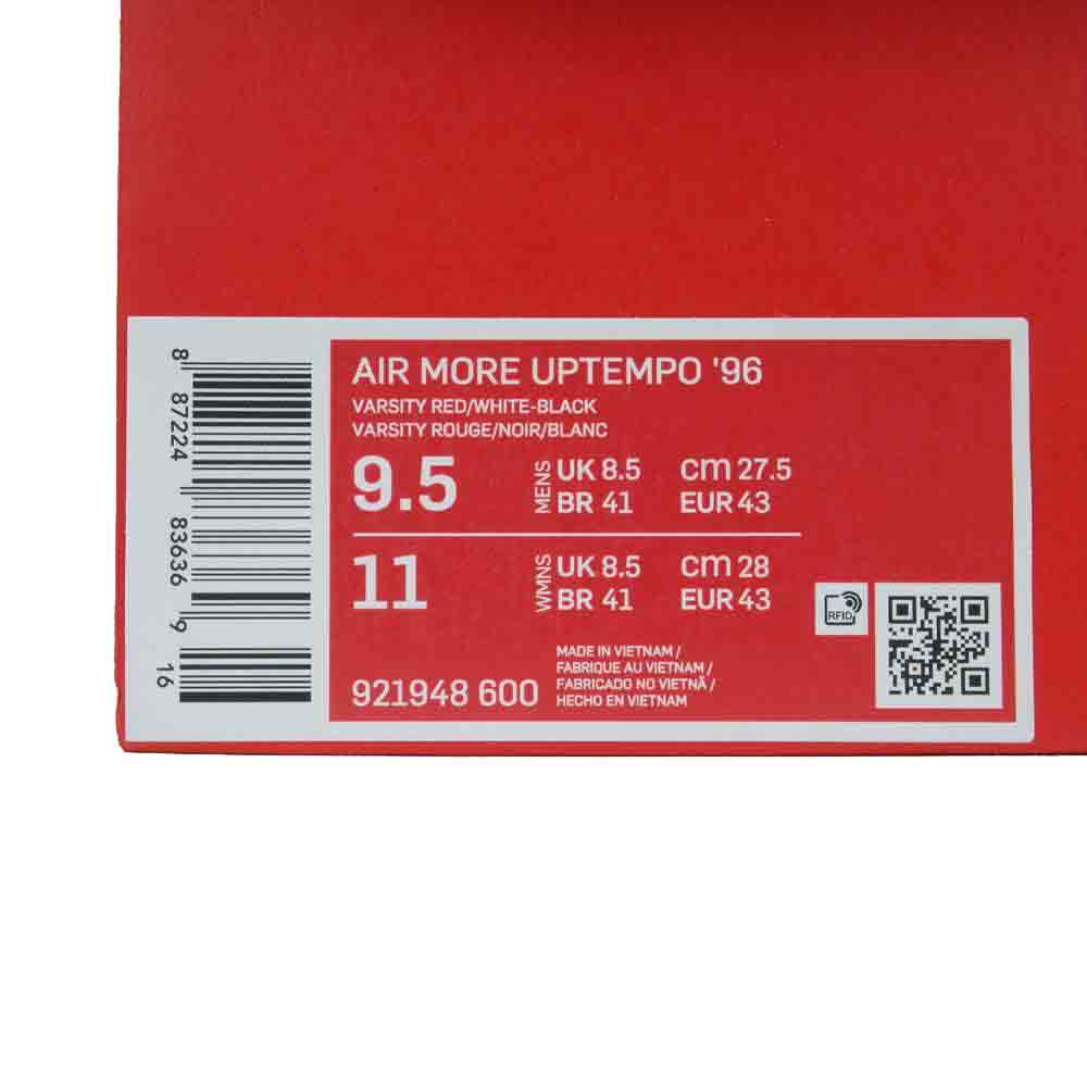 NIKE ナイキ 921948-600 国内正規品 AIR MORE UPTEMPO 96 エア モア アップテンポ スニーカー レッド系 27.5cm【新古品】【未使用】【中古】
