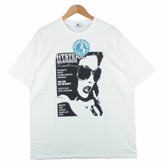 HYSTERIC GLAMOUR ヒステリックグラマー 21SS 02211CT31 HYS COSMETICS 半袖 Tシャツ ホワイト系 XL【新古品】【未使用】【中古】