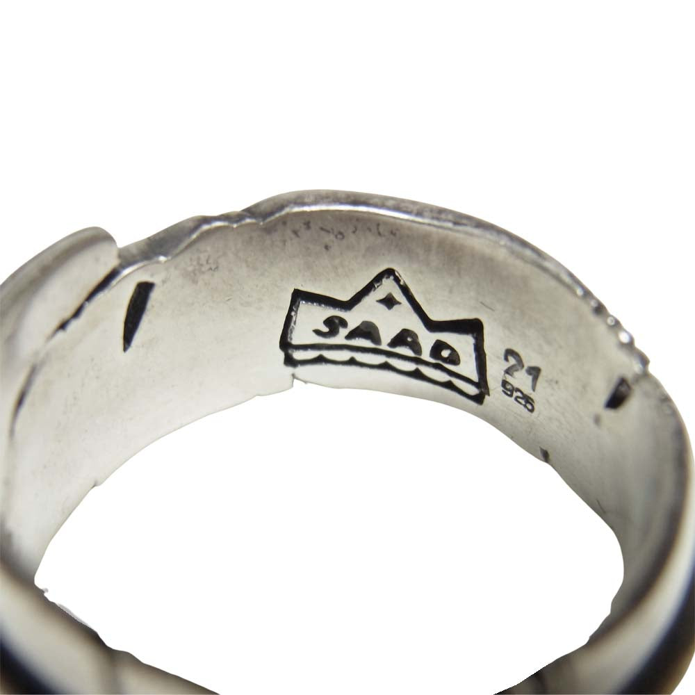 SAAD サード ブロンズライン ナロー フェザー リング シルバー系 20号程度【中古】