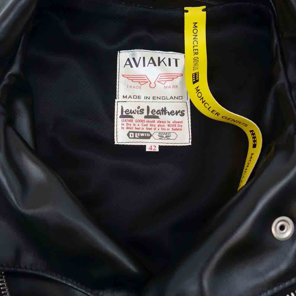 MONCLER モンクレール 20AW F209U1A70210 5099H Lewis Leathers × fragment design 国内正規品 DWAYNE ドゥエイン ダブルライダース レザージャケット ブラック系 42【新古品】【未使用】【中古】